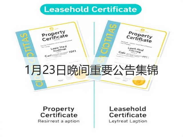 1月23日晚间重要公告集锦(图3) 1月23日晚间重要公告集锦(图3)