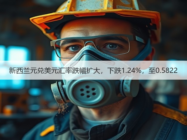 新西兰元兑美元汇率跌幅扩大，下跌1.24%，至0.5822(图2)
