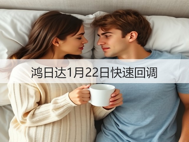 鸿日达1月22日快速回调(图1)