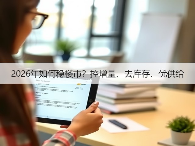 2026年如何稳楼市?控增量、去库存、优供给(图2) 2026年如何稳楼市?控增量、去库存、优供给(图2)