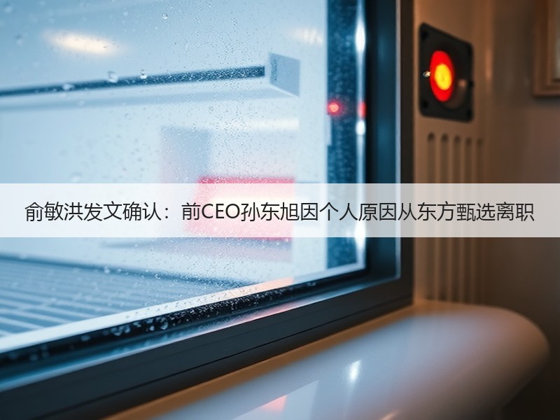 俞敏洪发文确认：前CEO孙东旭因个人原因从东方甄选离职