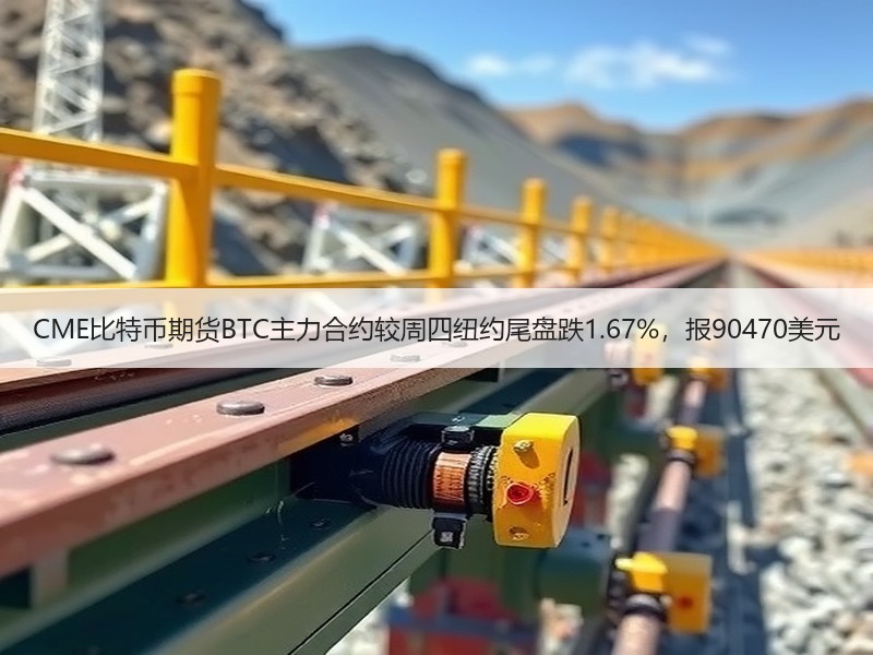 CME比特币期货BTC主力合约较周四纽约尾盘跌1.67%，报90470美元