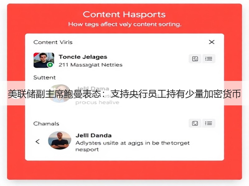 美联储副主席鲍曼表态：支持央行员工持有少量加密货币