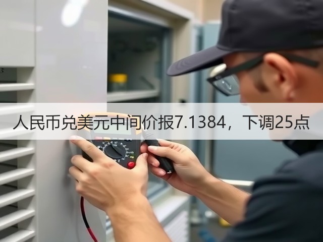 人民币兑美元中间价报7.1384，下调25点(图1)
