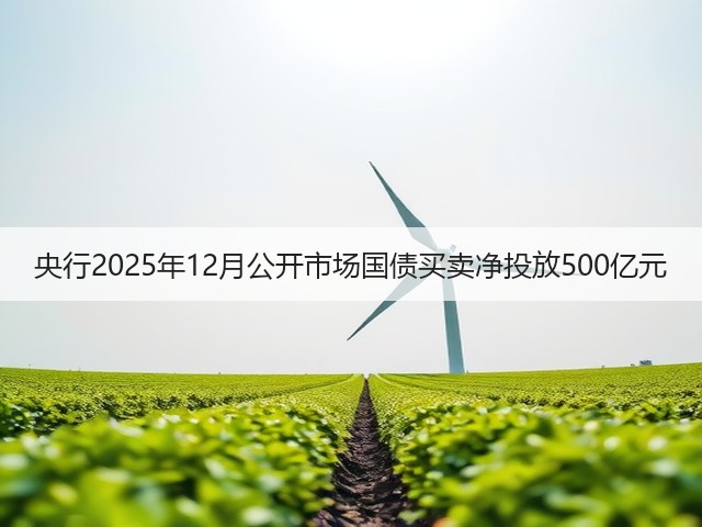 央行2025年12月公开市场国债买卖净投放500亿元(图3)