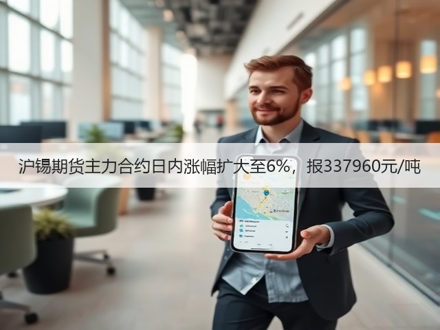沪锡期货主力合约日内涨幅扩大至6%，报337960元/吨(图3)
