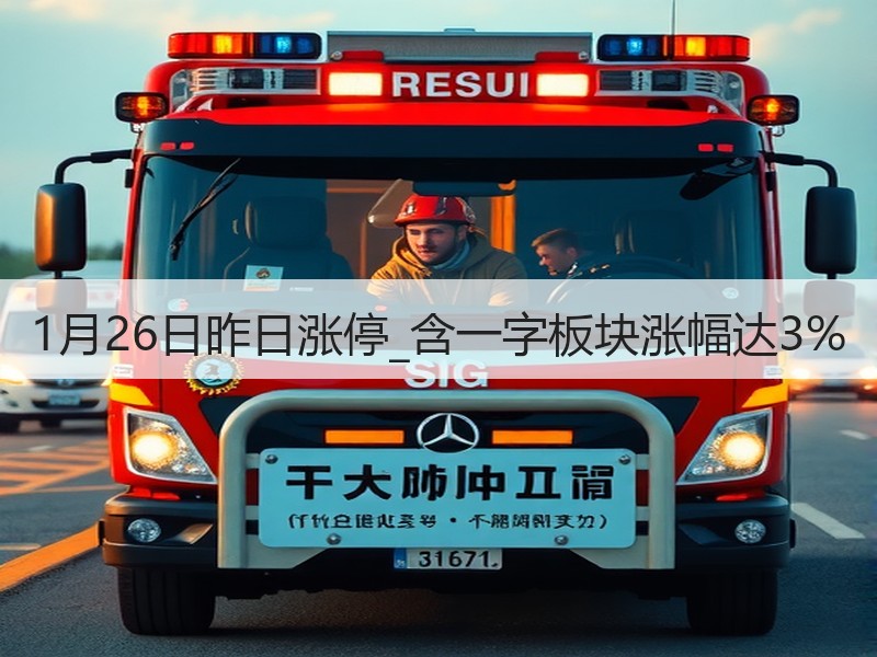 1月26日昨日涨停_含一字板块涨幅达3%