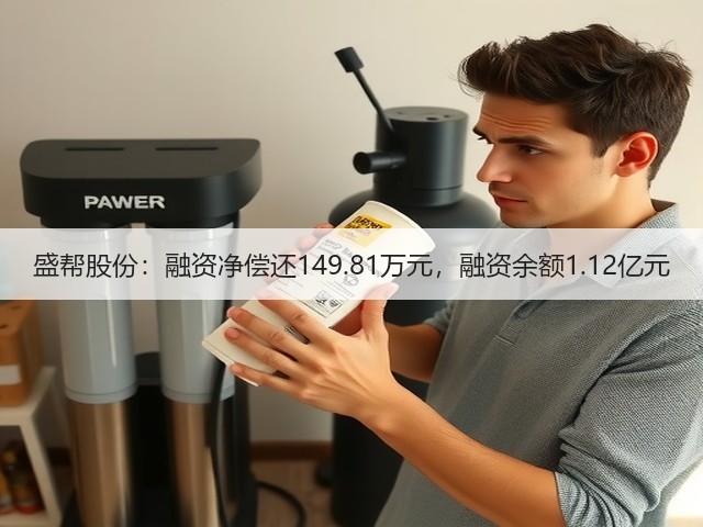 盛帮股份:融资净偿还149.81万元,融资余额1.12亿元(图1) 盛帮股份:融资净偿还149.81万元,融资余额1.12亿元(图1)