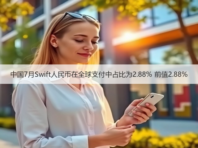 中国7月Swift人民币在全球支付中占比为2.88% 前值2.88%(图3)