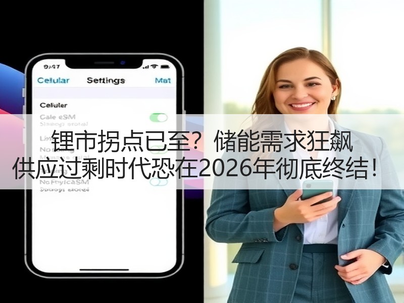 锂市拐点已至？储能需求狂飙 供应过剩时代恐在2026年彻底终结！