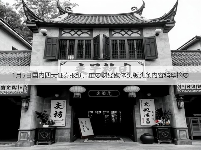 1月5日国内四大证券报纸、重要财经媒体头版头条内容精华摘要(图1) 1月5日国内四大证券报纸、重要财经媒体头版头条内容精华摘要(图1)