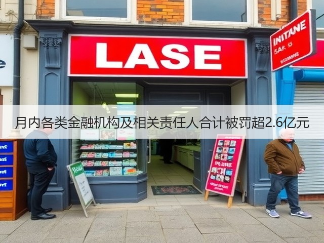 月内各类金融机构及相关责任人合计被罚超2.6亿元(图2)