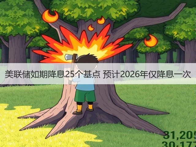 美联储如期降息25个基点 预计2026年仅降息一次(图2)