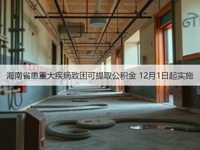 海南省患重大疾病致困可提取公积金 12月1日起实施(图1) 海南省患重大疾病致困可提取公积金 12月1日起实施(图1)