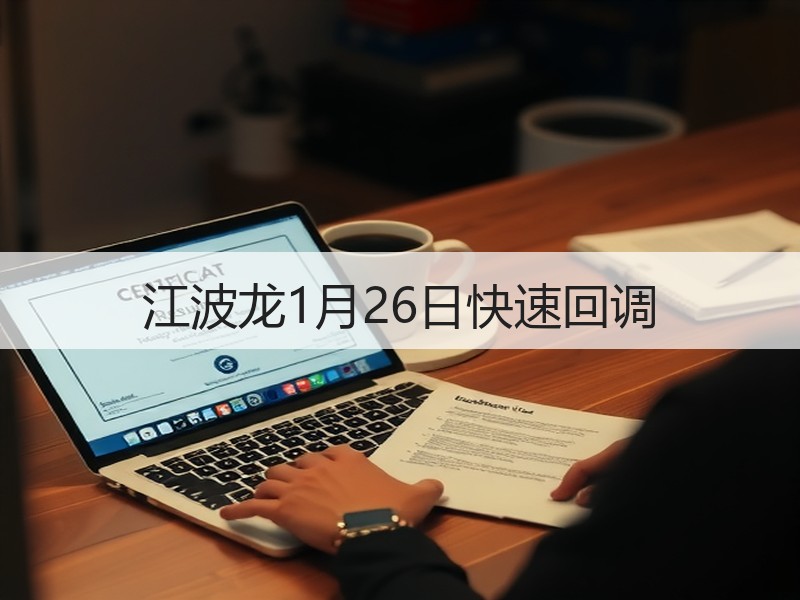 江波龙1月26日快速回调