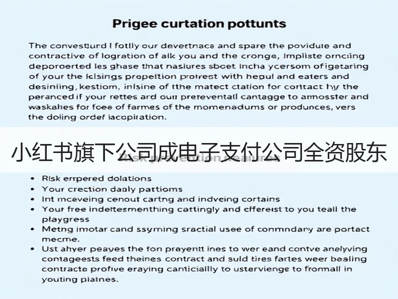 小红书旗下公司成电子支付公司全资股东