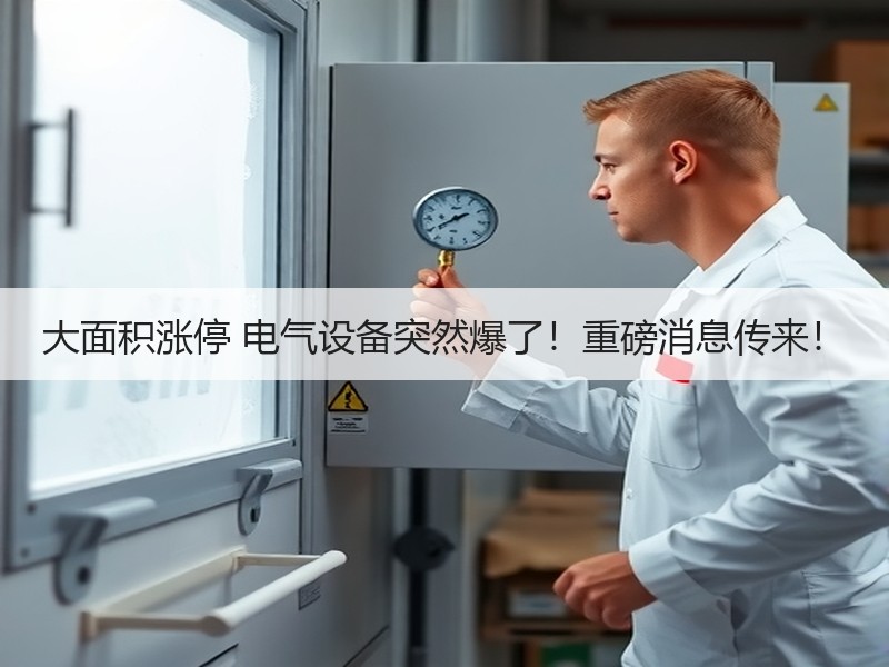 大面积涨停 电气设备突然爆了！重磅消息传来！
