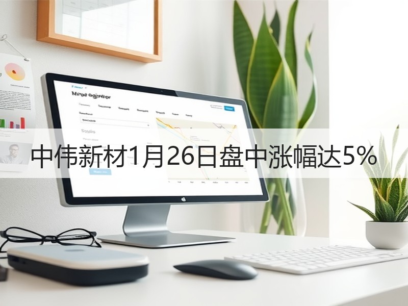 中伟新材1月26日盘中涨幅达5%