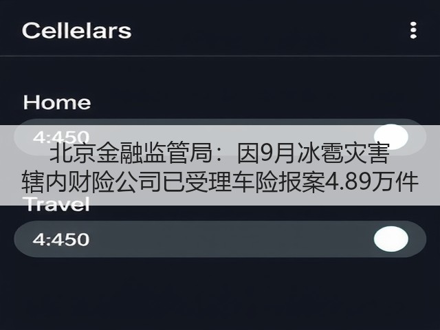北京金融监管局:因9月冰雹灾害 辖内财险公司已受理车险报案4.89万件(图3) 北京金融监管局:因9月冰雹灾害 辖内财险公司已受理车险报案4.89万件(图3)