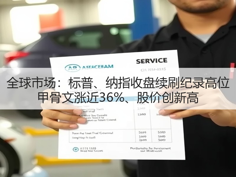 全球市场：标普、纳指收盘续刷纪录高位 甲骨文涨近36%、股价创新高