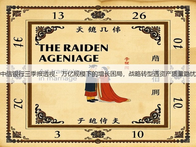中信银行三季报透视:万亿规模下的增长困局,战略转型遇资产质量隐忧(图1) 中信银行三季报透视:万亿规模下的增长困局,战略转型遇资产质量隐忧(图1)