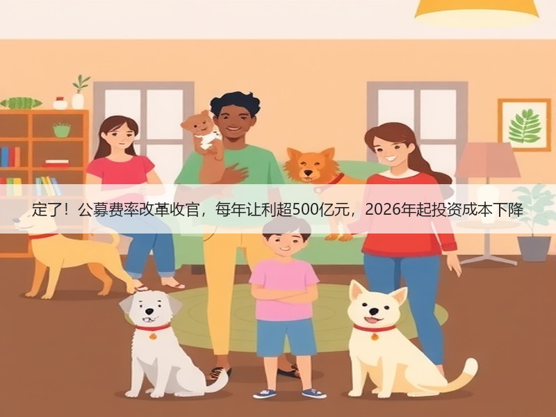 定了！公募费率改革收官，每年让利超500亿元，2026年起投资成本下降
