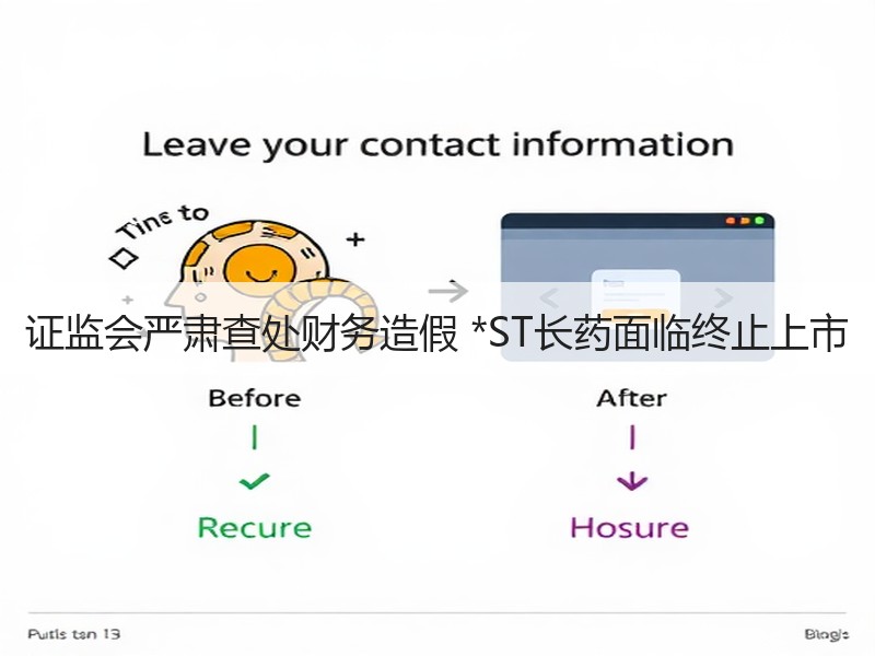 证监会严肃查处财务造假 *ST长药面临终止上市