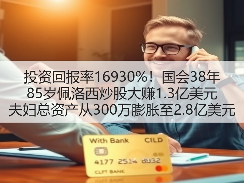投资回报率16930%！国会38年 85岁佩洛西炒股大赚1.3亿美元 夫妇总资产从300万膨胀至2.8亿美元