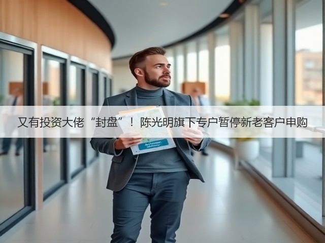 又有投资大佬“封盘”!陈光明旗下专户暂停新老客户申购(图2) 又有投资大佬“封盘”!陈光明旗下专户暂停新老客户申购(图2)