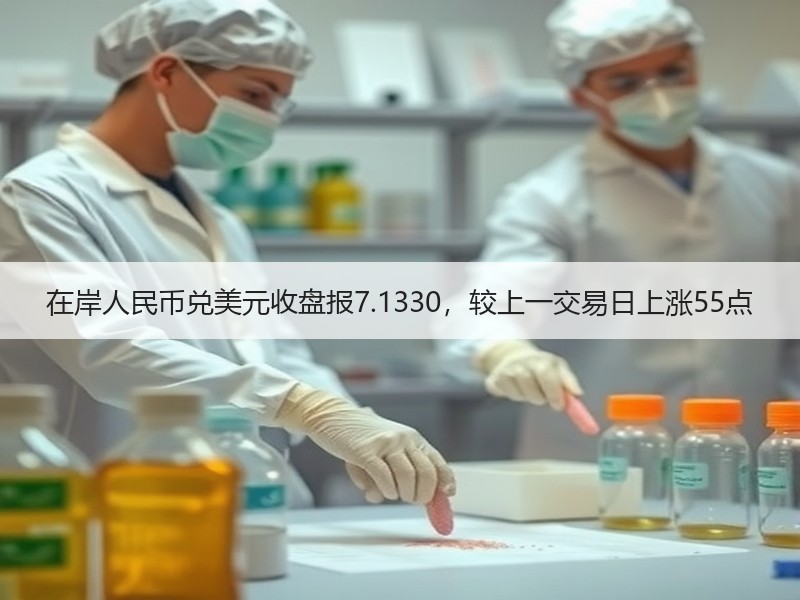 在岸人民币兑美元收盘报7.1330，较上一交易日上涨55点