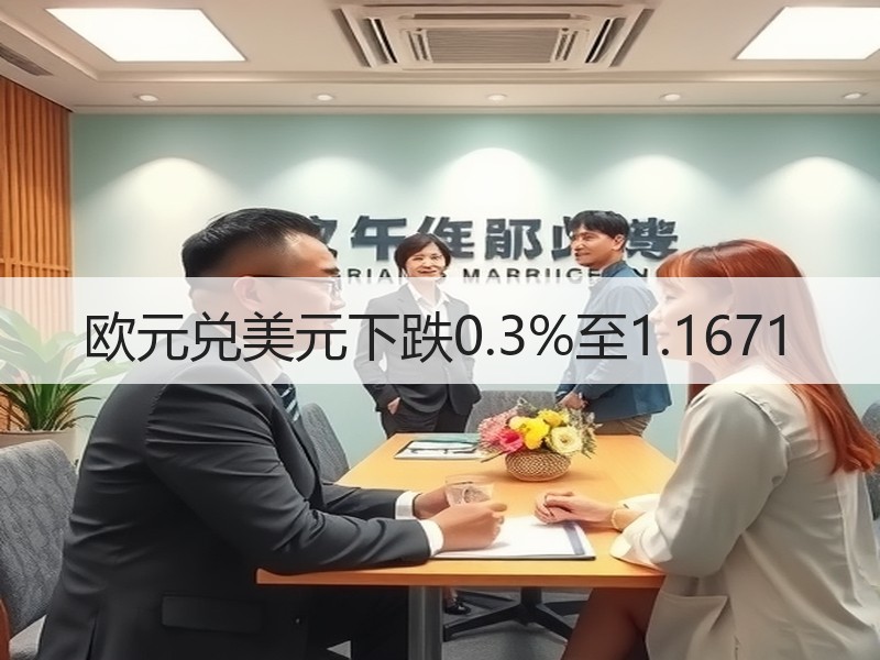 欧元兑美元下跌0.3%至1.1671