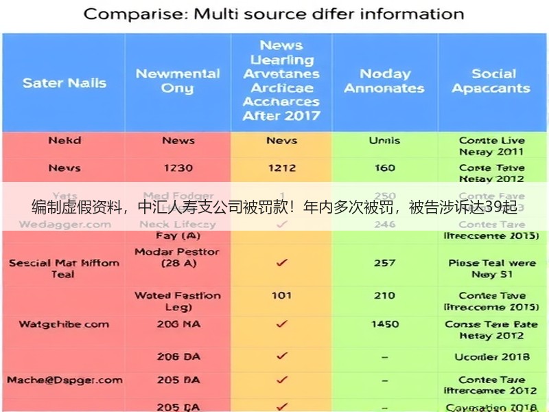 编制虚假资料，中汇人寿支公司被罚款！年内多次被罚，被告涉诉达39起