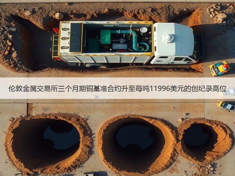 伦敦金属交易所三个月期铜基准合约升至每吨11996美元的创纪录高位