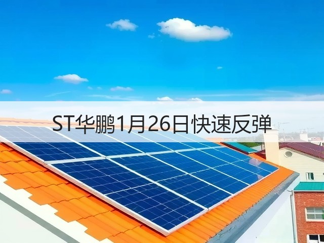 ST华鹏1月26日快速反弹(图2) ST华鹏1月26日快速反弹(图2)