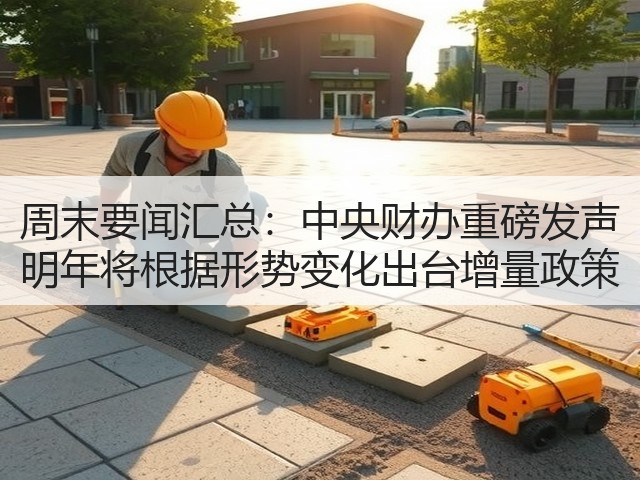 周末要闻汇总：中央财办重磅发声 明年将根据形势变化出台增量政策(图1)
