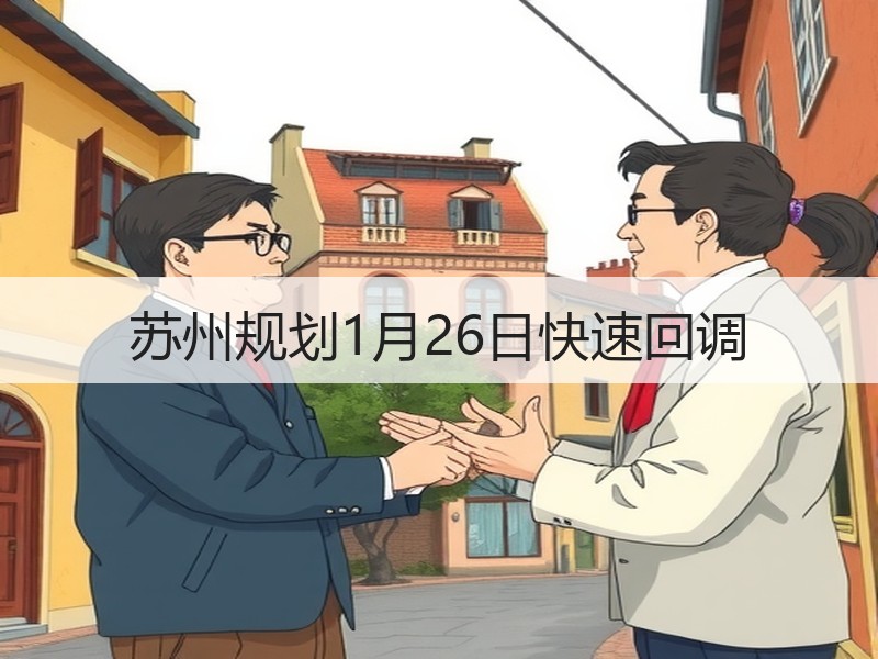 苏州规划1月26日快速回调