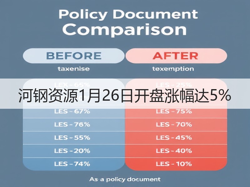 河钢资源1月26日开盘涨幅达5%