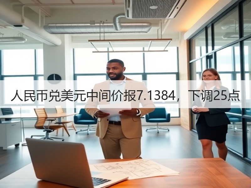 人民币兑美元中间价报7.1384，下调25点