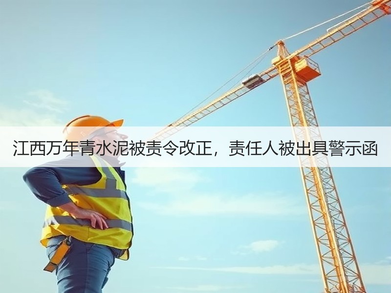 江西万年青水泥被责令改正，责任人被出具警示函