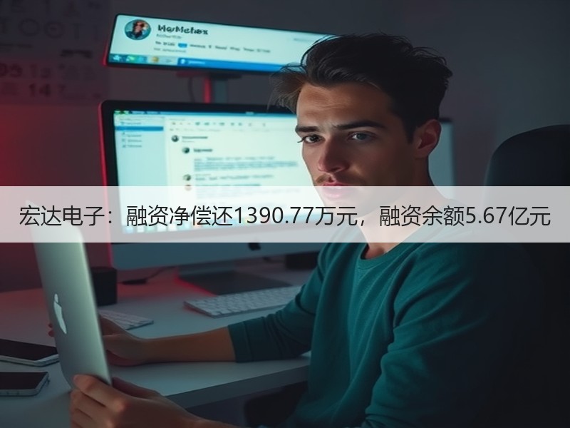 宏达电子：融资净偿还1390.77万元，融资余额5.67亿元
