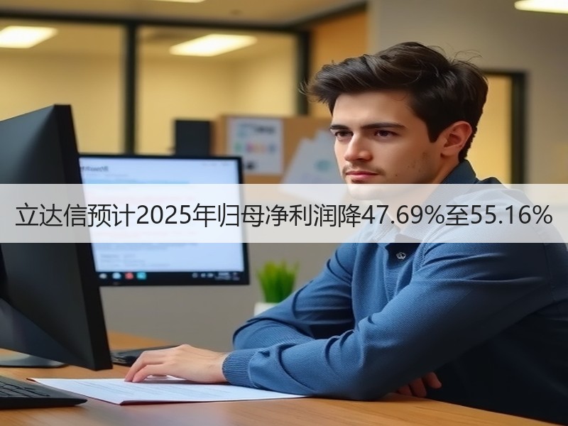 立达信预计2025年归母净利润降47.69%至55.16%