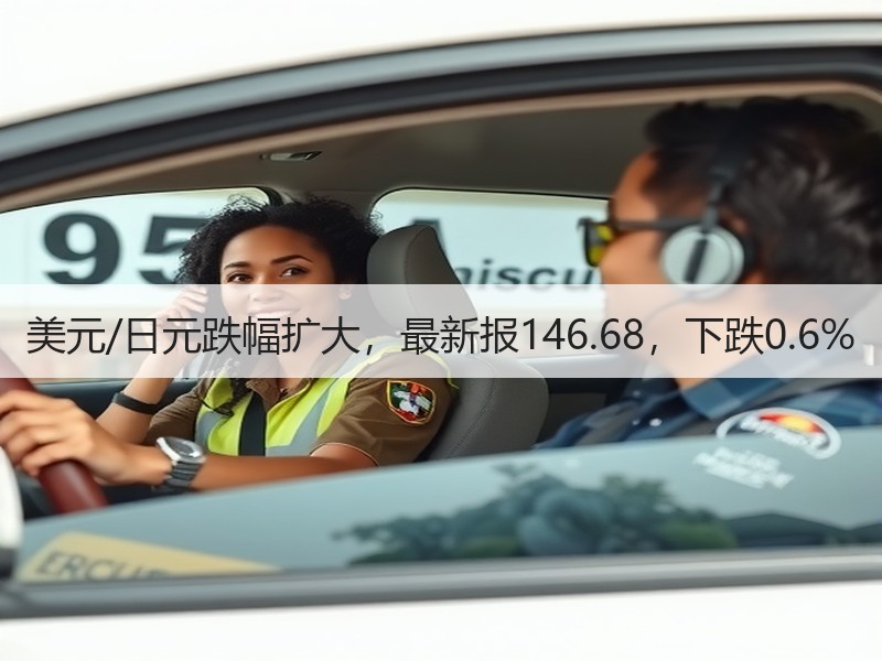 美元/日元跌幅扩大，最新报146.68，下跌0.6%