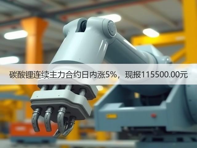 碳酸锂连续主力合约日内涨5%，现报115500.00元(图1)