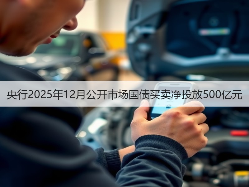 央行2025年12月公开市场国债买卖净投放500亿元