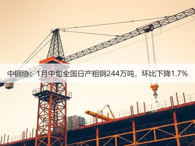 中钢协：1月中旬全国日产粗钢244万吨，环比下降1.7%