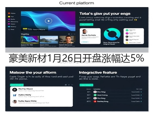 豪美新材1月26日开盘涨幅达5%(图2)