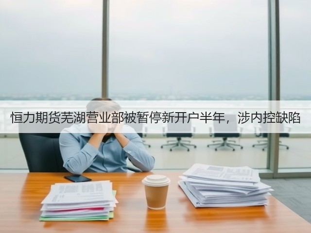 恒力期货芜湖营业部被暂停新开户半年,涉内控缺陷(图1) 恒力期货芜湖营业部被暂停新开户半年,涉内控缺陷(图1)