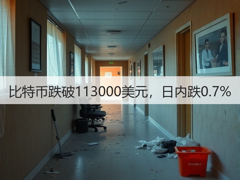 比特币跌破113000美元，日内跌0.7%