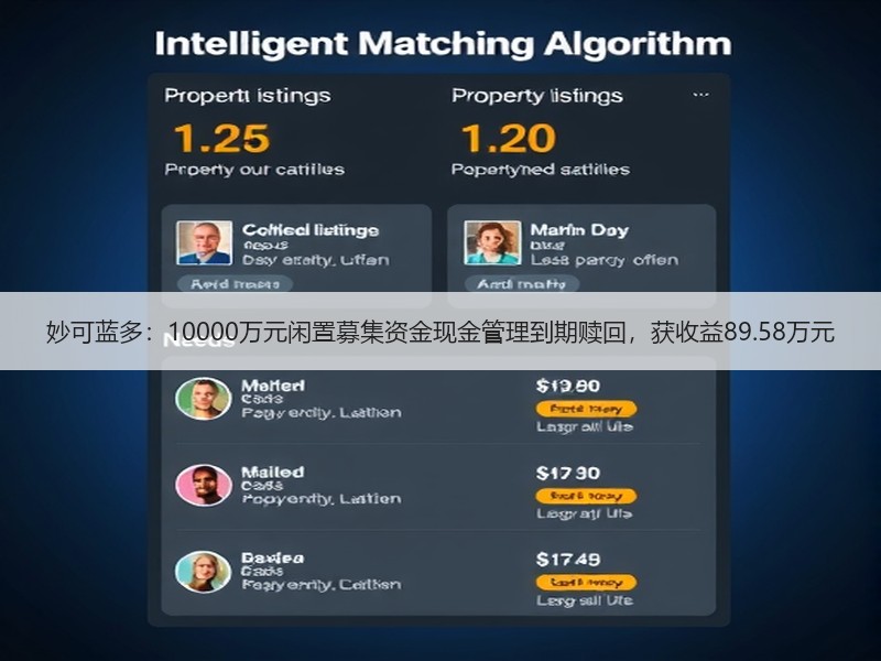 妙可蓝多：10000万元闲置募集资金现金管理到期赎回，获收益89.58万元