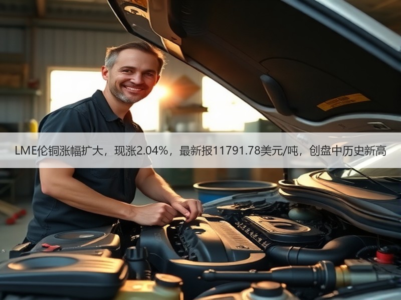 LME伦铜涨幅扩大，现涨2.04%，最新报11791.78美元/吨，创盘中历史新高